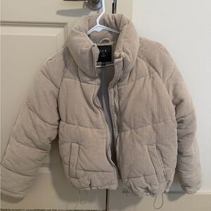 Sebby Corduroy Puffer Jacket in Light Beige